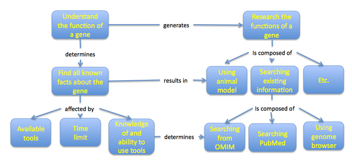 Figure 5: An example of the hierarchy of information related practices in molecular medicine