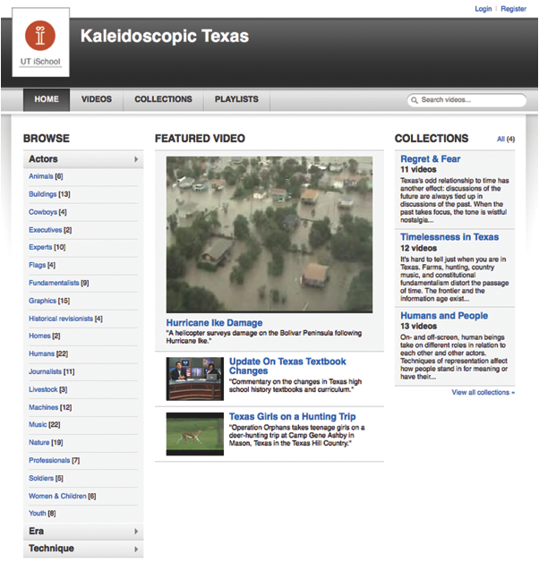 Figure 5: Kaleidescopic Texas home page