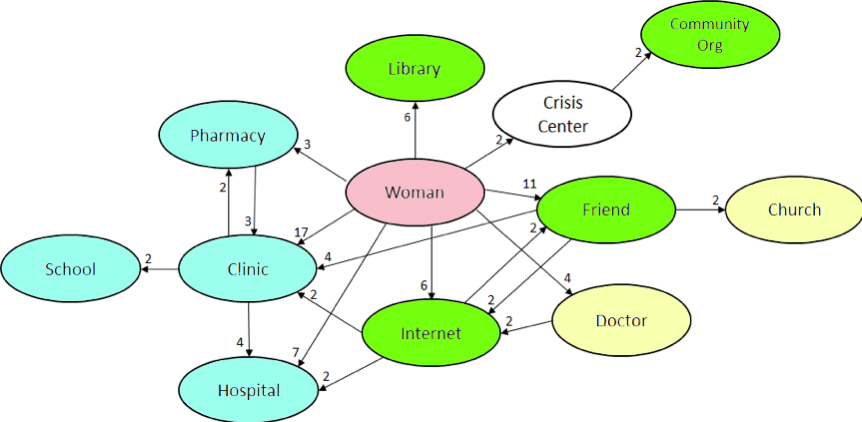 Figure 1: The network of information resources for immigrant and refugee women