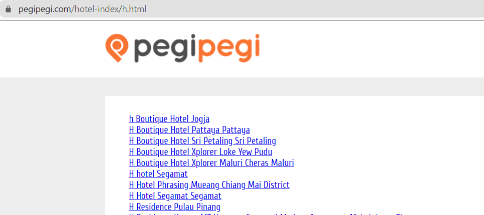 Pegipegi accommodation list