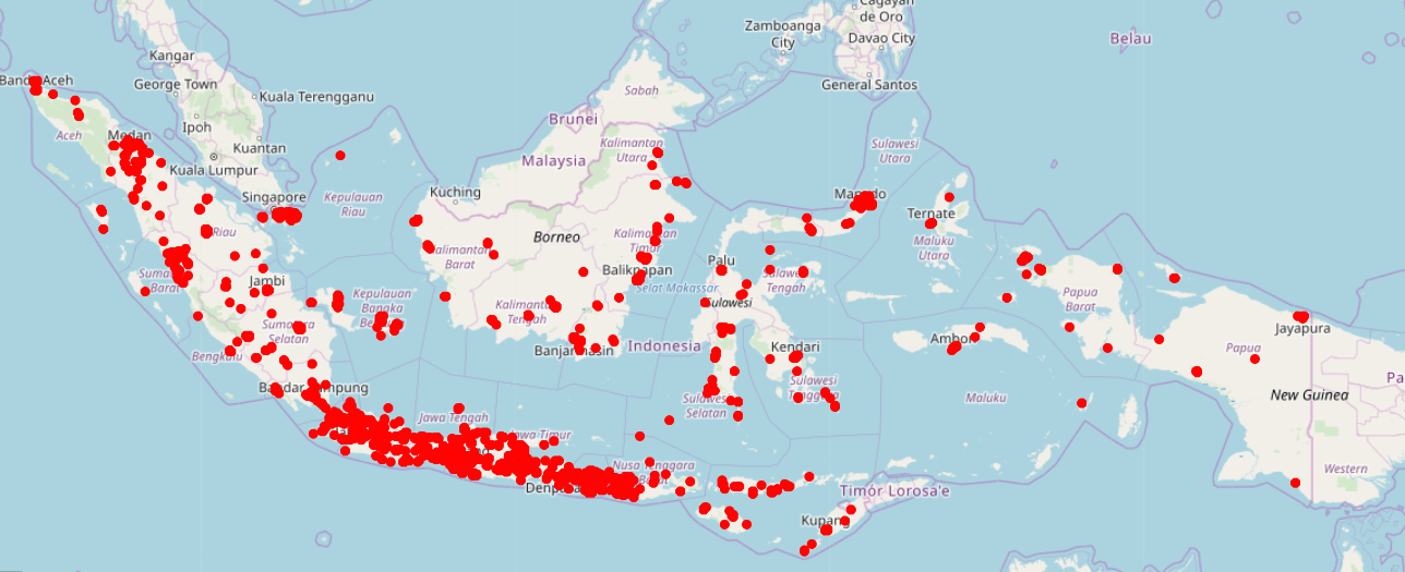 Distribution of accommodation in Indonesia